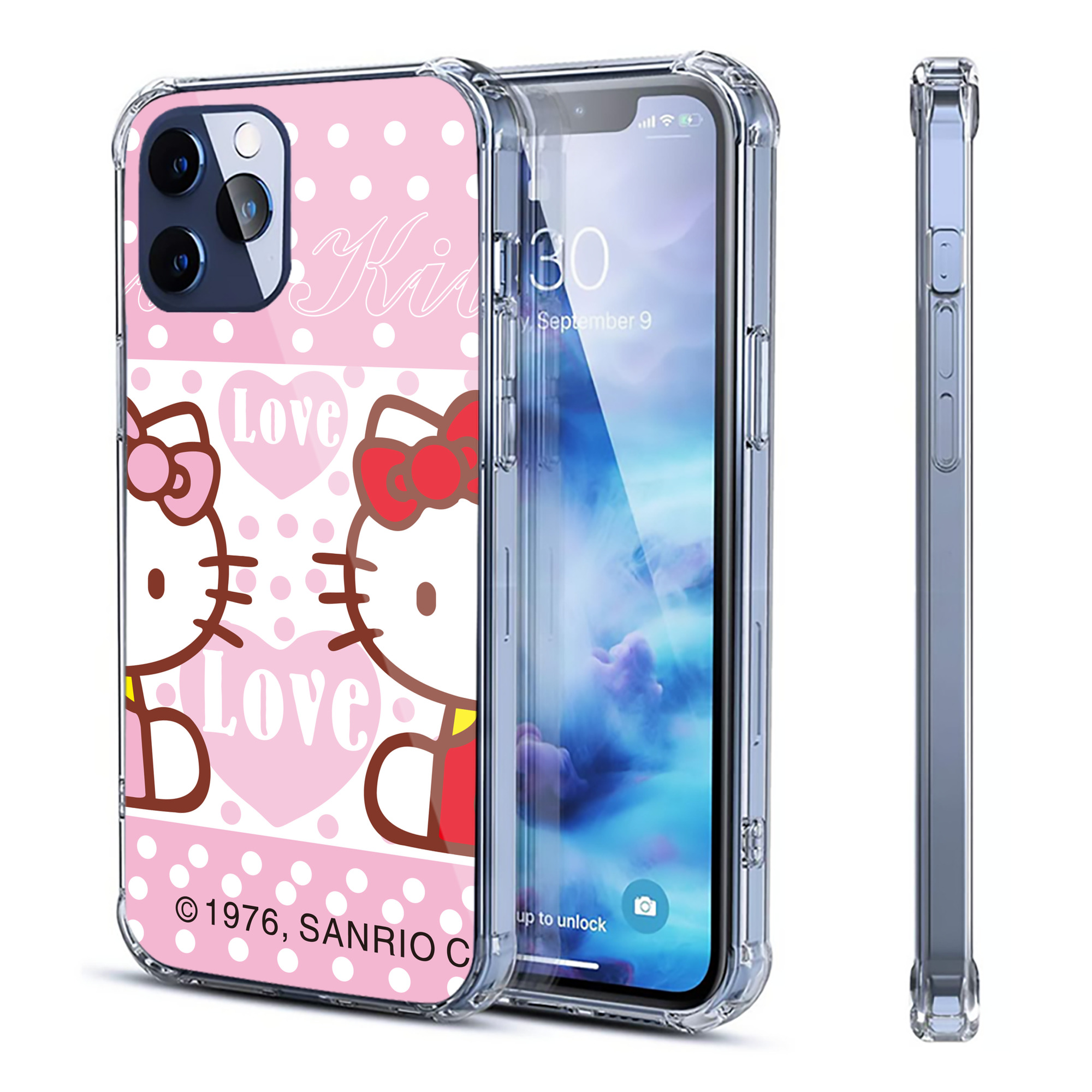 （画像用） Hello Kitty ハローキティ 【iPhone 12シリーズ対応】透明スマホケース（クリアソフトケース）